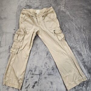 Aeropostale Pants Womens 9/10s Short Beige Baggy Loose Cargo 90s Y2K Vintage